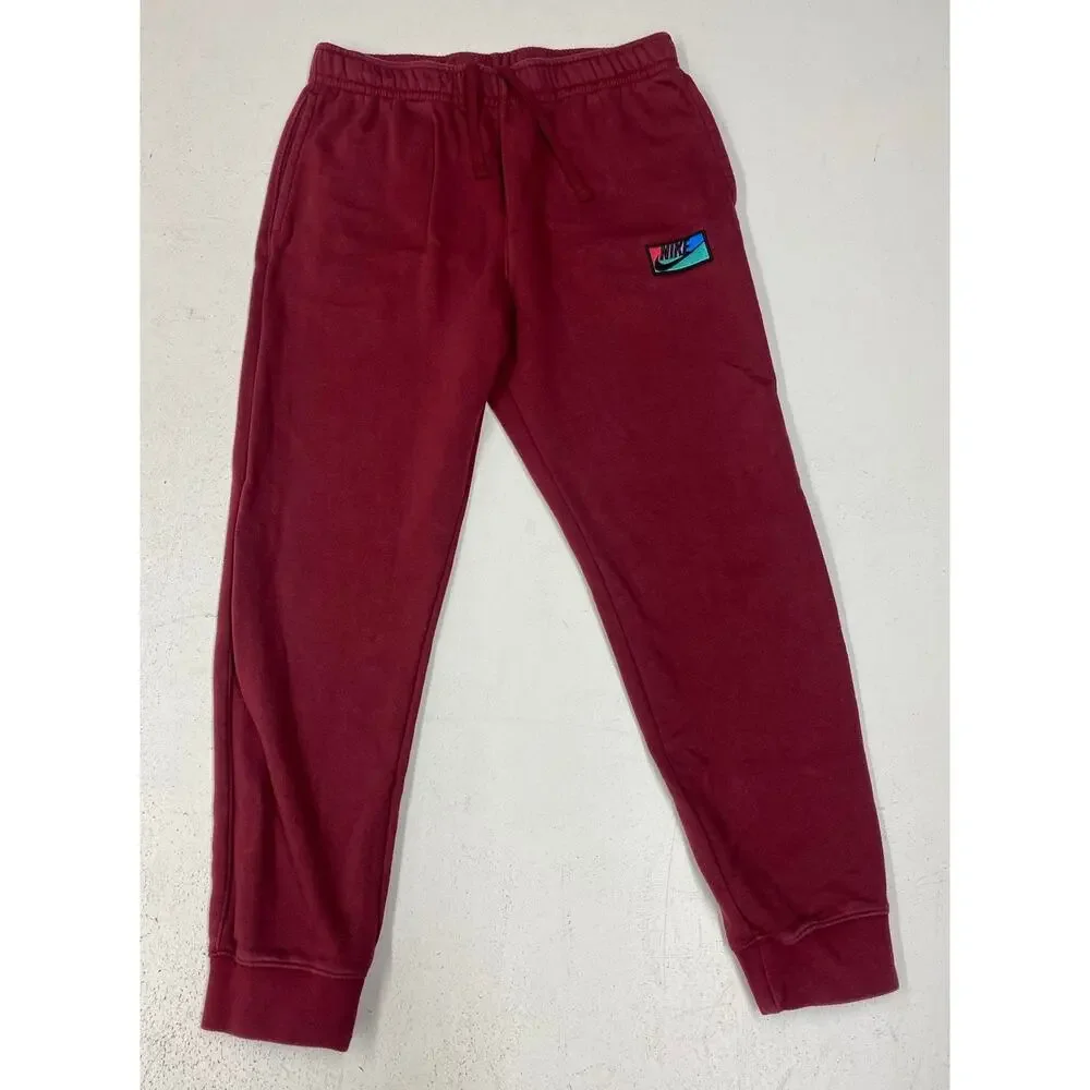Men Nike Club Fleece Patch hoodie jogger sweatpants 2-piece sweatsuit set, L